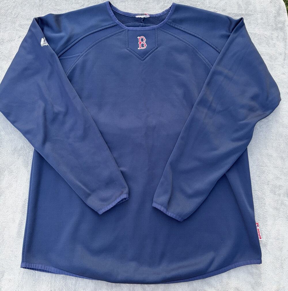 Majestic Athletic Boston Red Sox Therma Base Long Sleeve Pullover Warmup Shirt